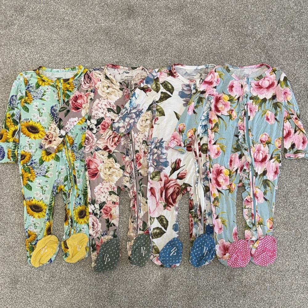 Posh Peanut Floral Footie Bundle